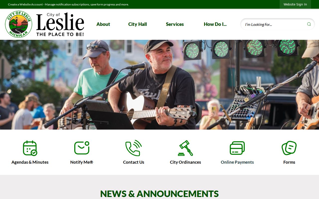 City of Leslie official site for local government services